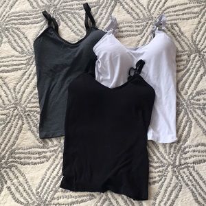 Set of 3 nursing tank tops, size XS